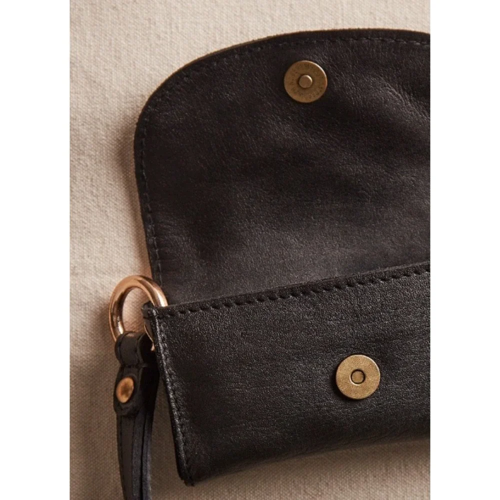 Free People Leather Wristlet Wallet,‎ black, new with tags